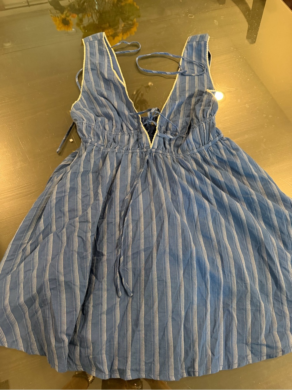 Cotton Candy Blue and White Striped Summer Dress